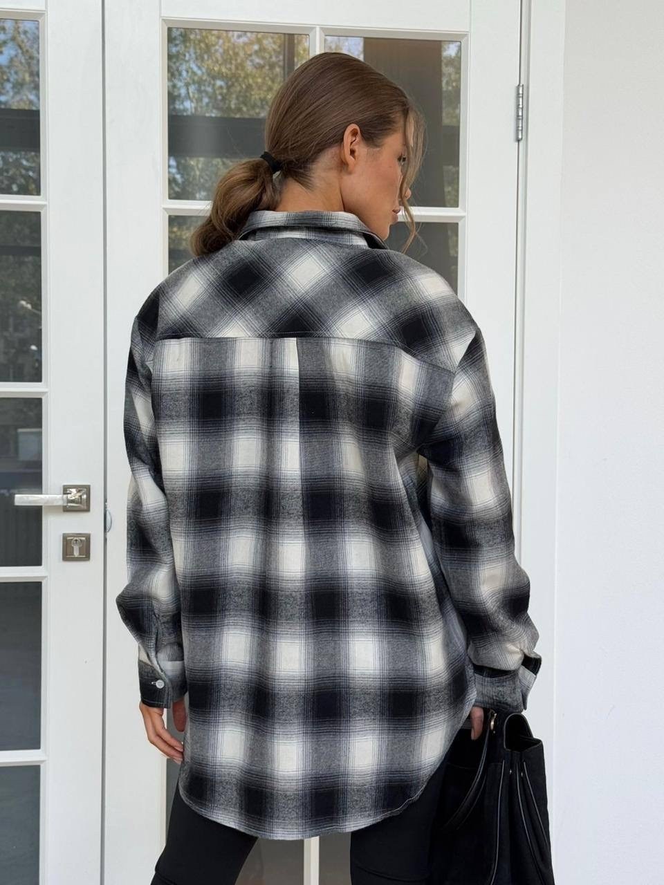 рубашка женская в клетку оверсайз,рубашка в клетку женская,рубашка в клетку,рубашка в клетку оверсайз,рубашка из фланели в серо-черную клетку