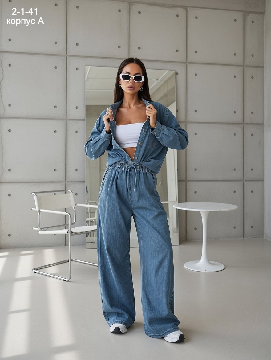 костюм женский (рубашка и брюки) mist summer time р.42 голубой,костюм летний с брюками и рубашкой оверсайз,летний костюм с длинными брюками и oversized рубашкой,костюм женский летний с брюками и рубаш