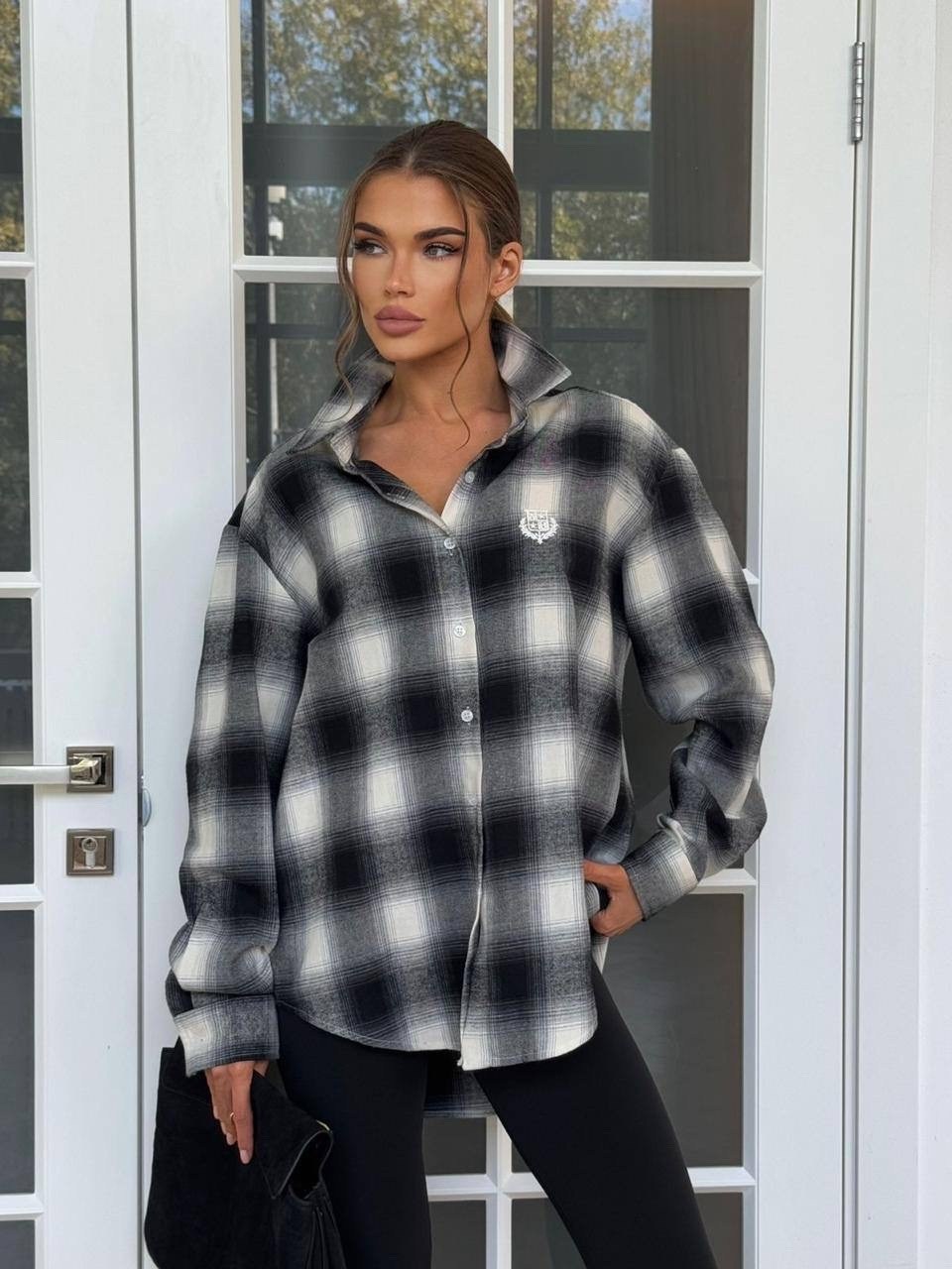рубашка женская в клетку оверсайз,рубашка в клетку женская,рубашка в клетку,рубашка в клетку оверсайз,рубашка из фланели в серо-черную клетку