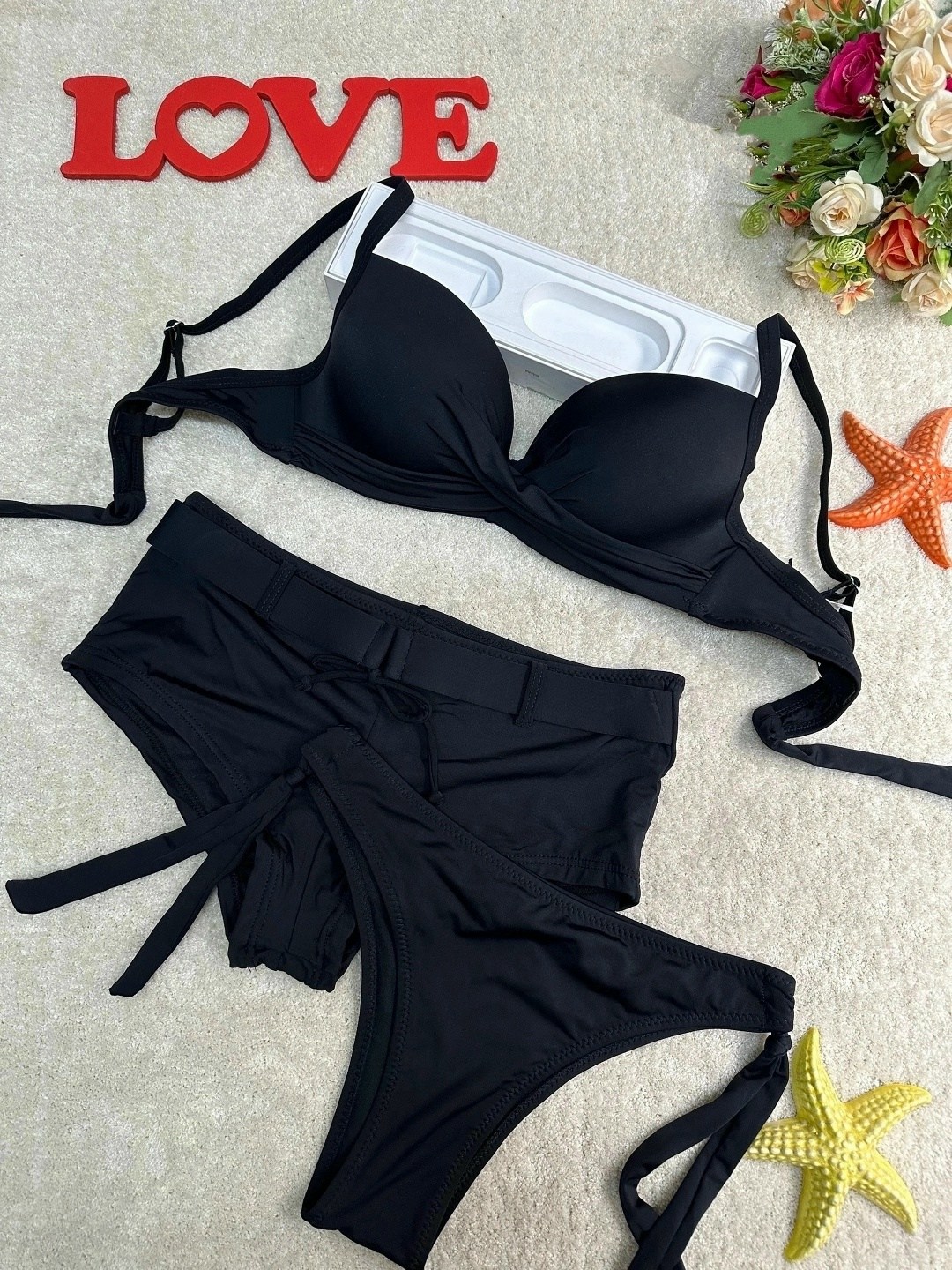 купальник тройка,купальник женский раздельные,женские купальники,купальник,черные купальники