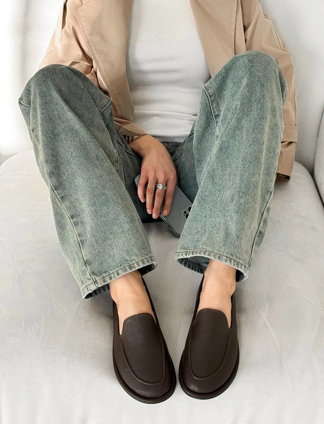 ,лоферы женские,женская , повседневные,коричневые лоферы