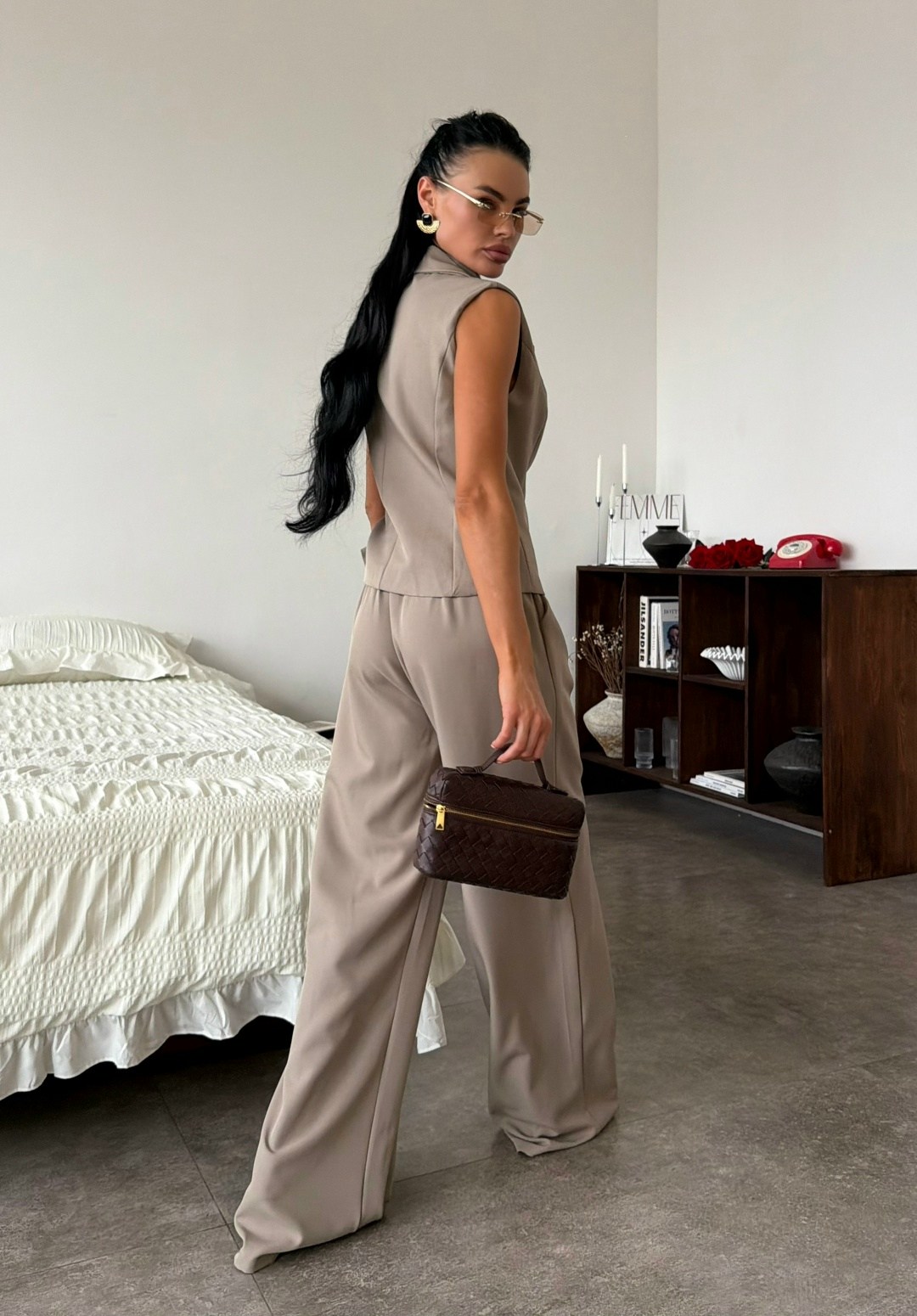 брючный костюм,женский брючный костюм,костюм с брюками,костюм брючный деловой emberens,костюм с жилетом и брюками