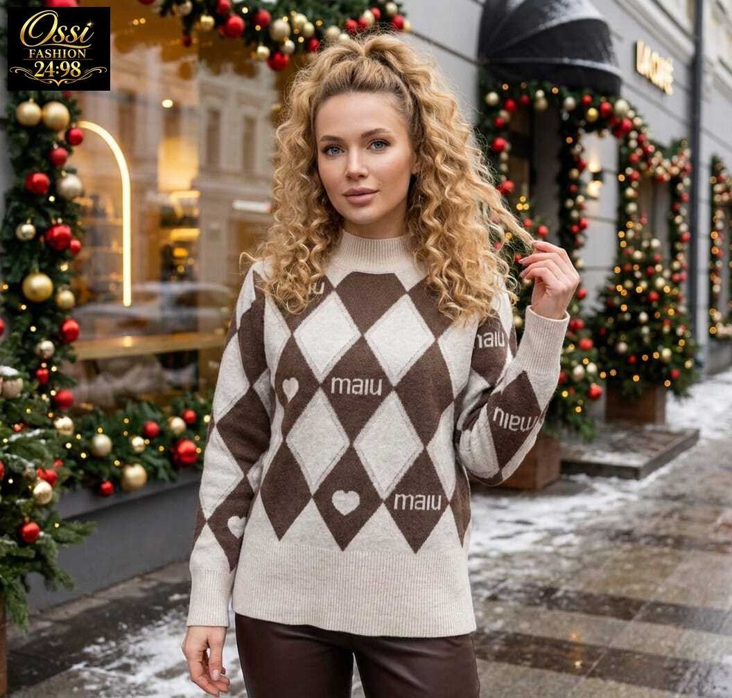 джемпер с ромбами,свитер джемпер,модные свитера,свитер с ромбами,свитер