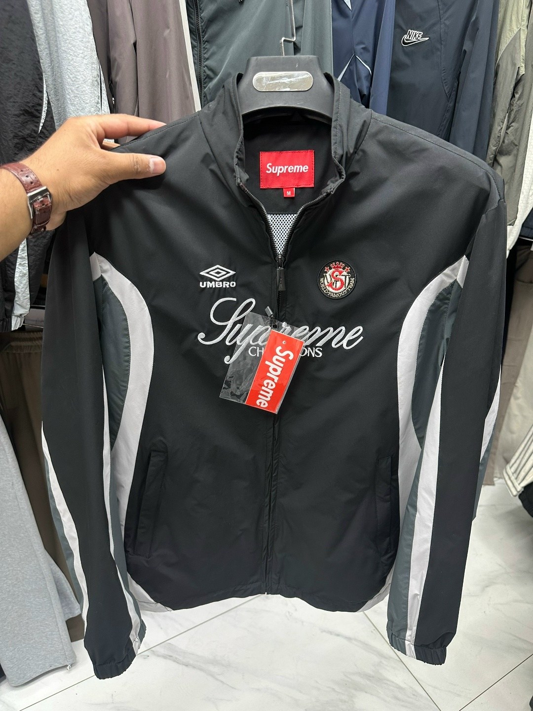 куртка supreme x umbro track jacket 'black',куртка,supreme umbro track jacket,легкая куртка,supreme x umbro track jacket black