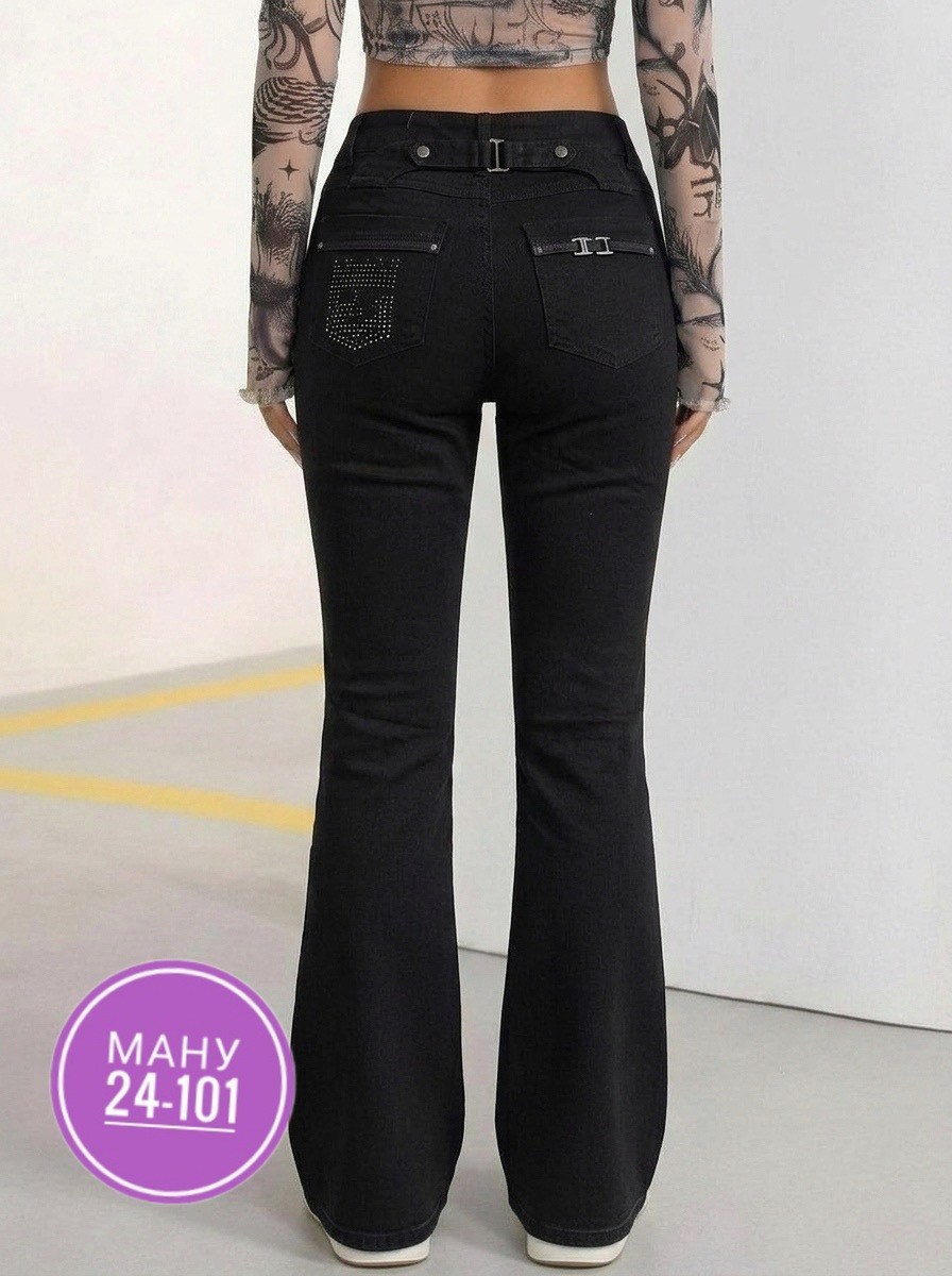 джинсы клеш от колена pularia fashion,джинсы клеш,джинсы черные клеш,женские джинсы клеш,джинсы клеш от колена