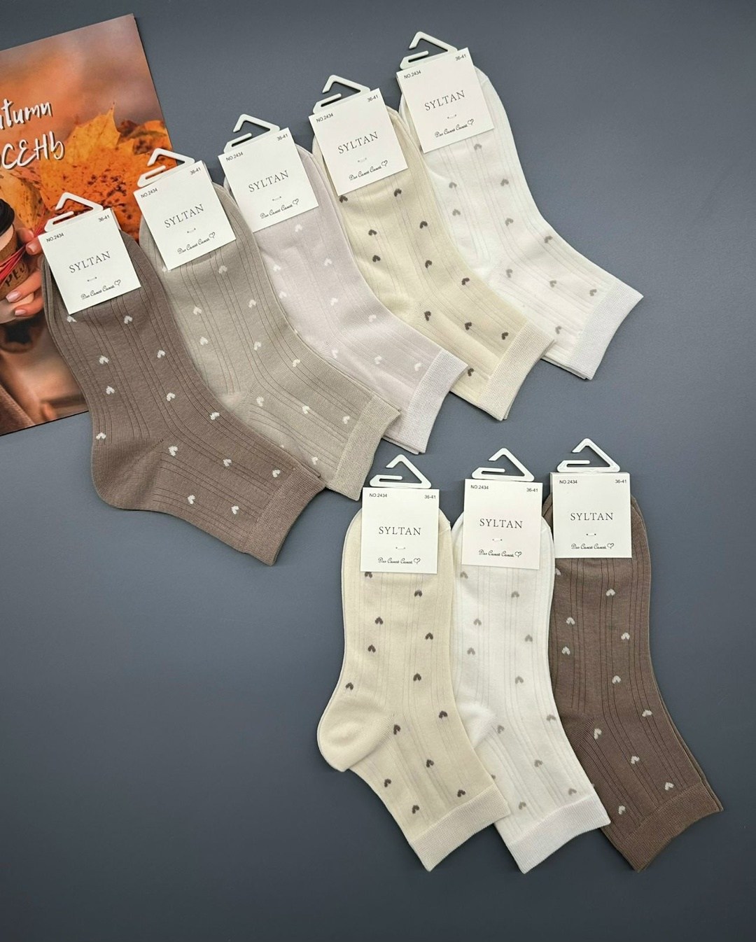 носки средние спортивные в горошек набор 5 пар syltan,женские носки,носки комплект,носки женские набор,носки женские 10 пар