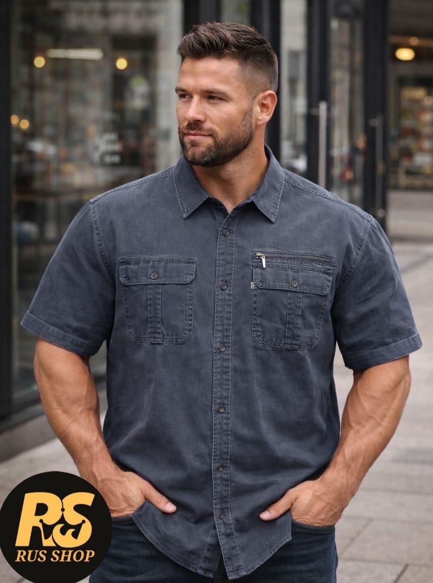 рубашка мужская джинсовая,джинсовая рубашка с коротким рукавом,рубашка джинса,рубашка с коротким рукавом мужская,рубашка мужская джинсовая большой размер