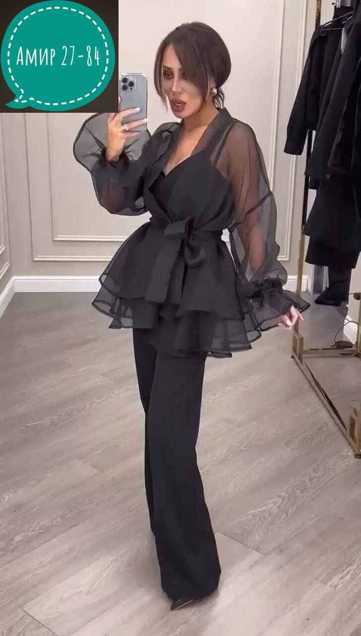 костюм женский тройка,костюм женский,брючный костюм женский,вечерние брючные костюмы,женский костюм тройка ткань барби (накидка аргана)