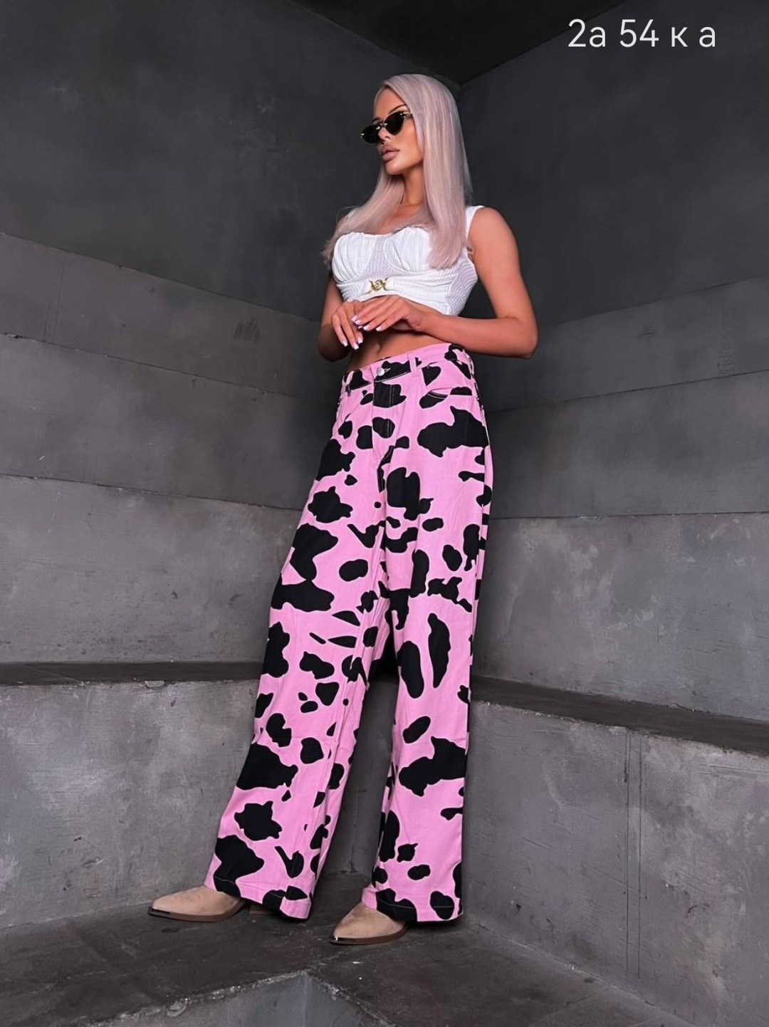 брюки с коровьим принтом,брюки с принтом,штаны с принтом,брюки модные,женские брюки с принтом