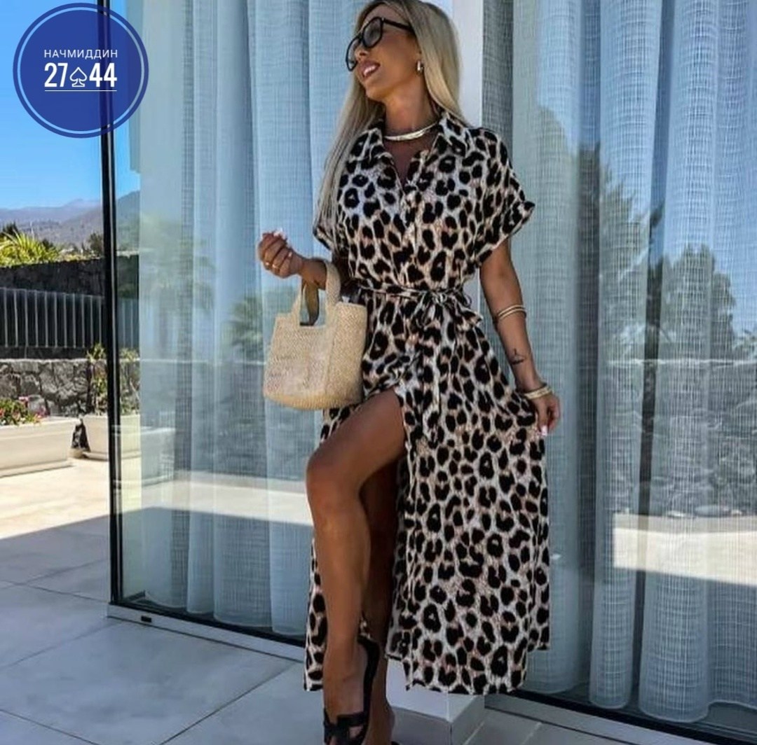 леопардовое платье рубашка туника пляжная cristal&co,платье женское,платье женское леопардовое,женское платье макси с леопардовым принтом,леопардовое платье рубашка