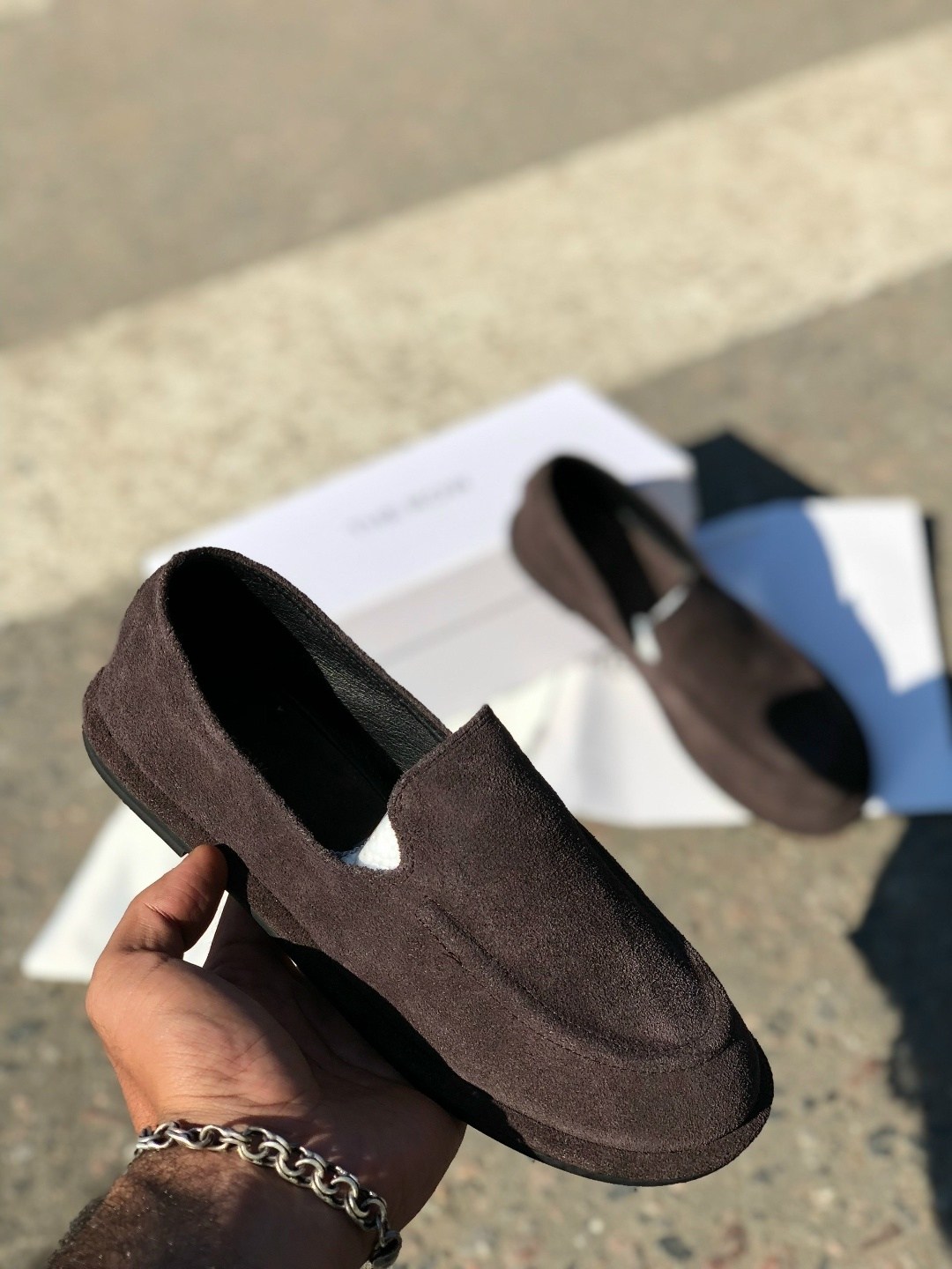 лоферы замшевые,женские замшевые коричневые лоферы the row с мехом,лоферы the row,,the row