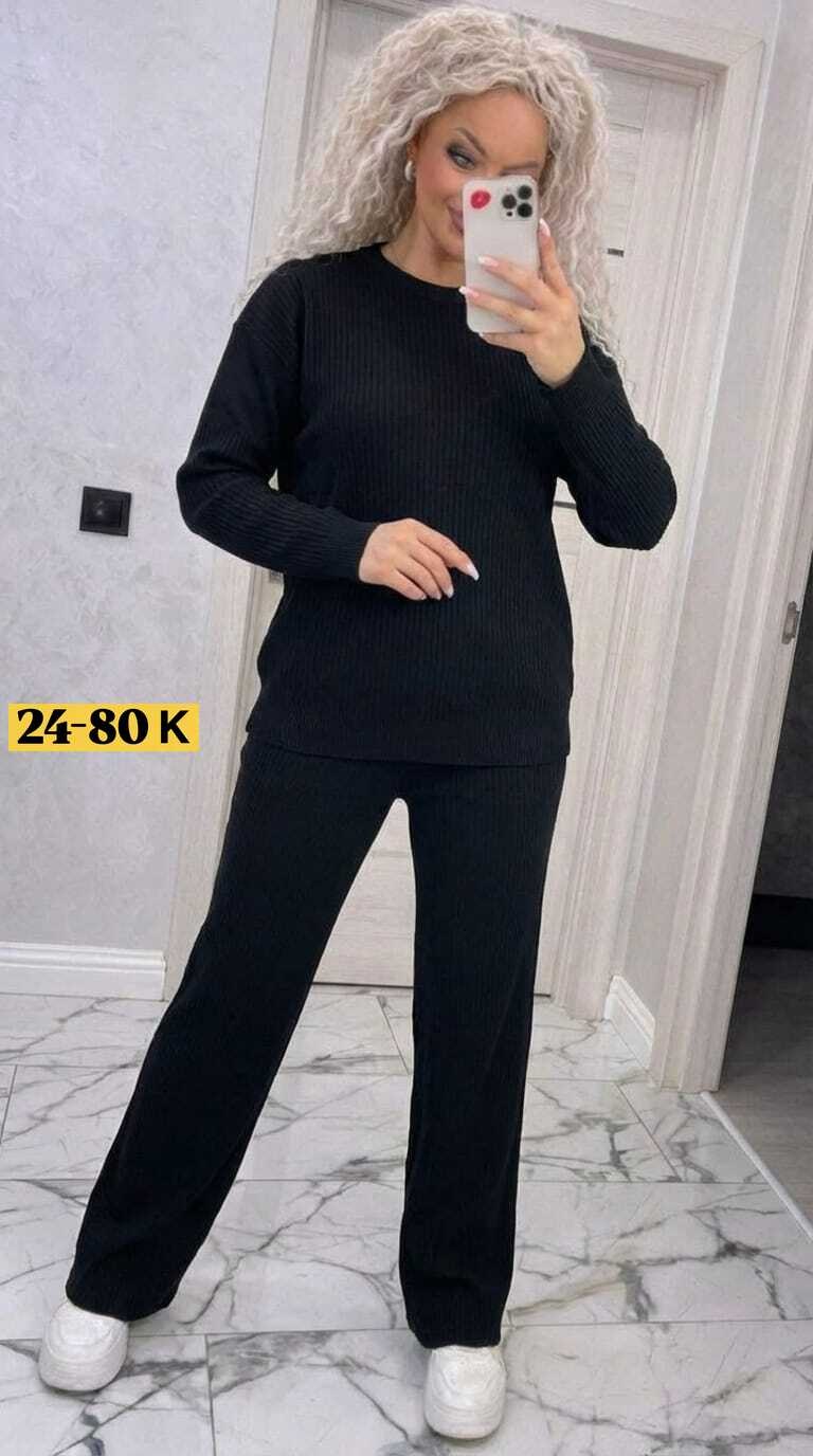 костюм женский,вязаный костюм с брюками палаццо,трикотажный вязаный костюм в рубчик с брюками палаццо,костюм классический,вязаный брючный костюм