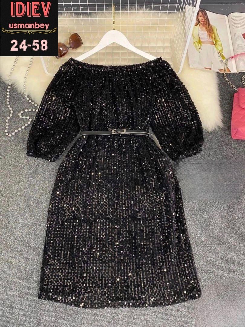 платье женское вечернее больших размеров с пайетками,платье женское,женское платье ткань с пайетками,платье 👗,платье женское с пайетками