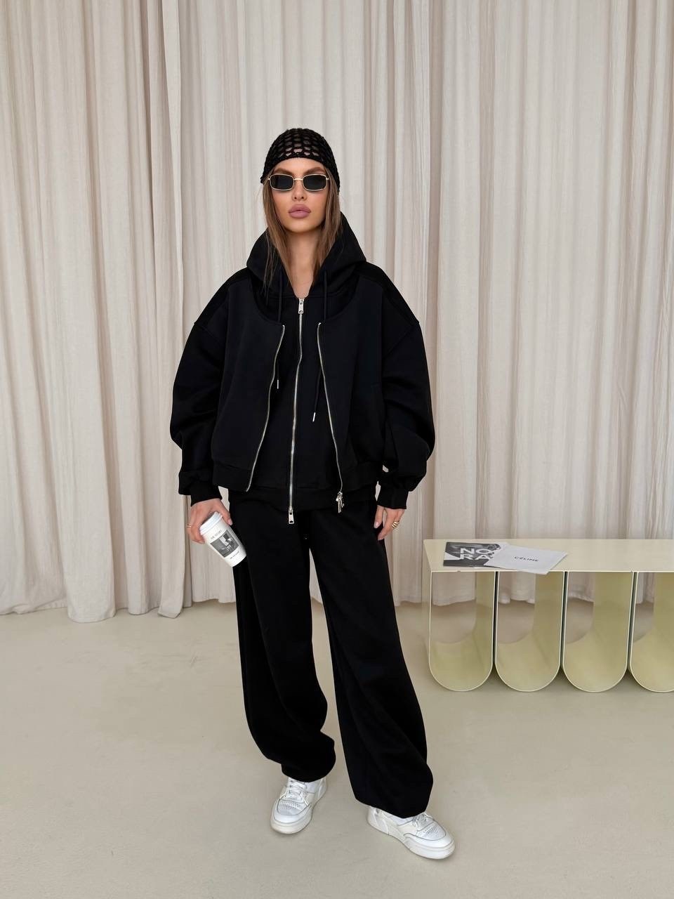 костюм повседневный,костюмчик,костюм на флисе,костюм черный,женские костюмы