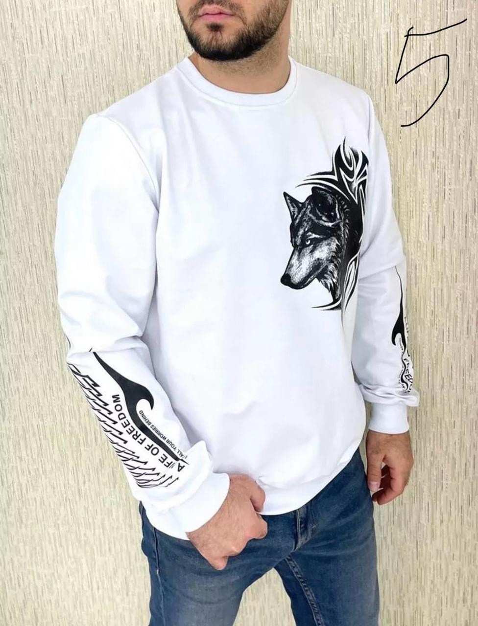 свитшот мужской белый,свитшот мужской белый хлопок,свитшот повседневный,мужские свитшоты,свитшот мужская