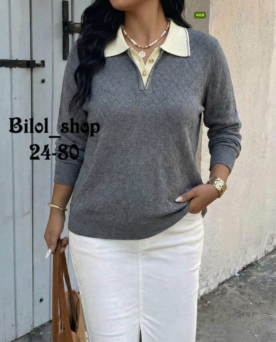 женский свитер,женская кофта,модные свитера,свитер с воротником,свитер кофта