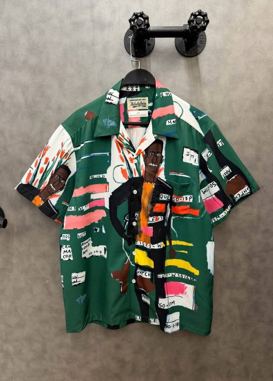рубашка с принтом,jean-michel basquiat s/s hawaiian shirt,рубашка с принтом мужская,рубашки wacko maria,wacko maria jean-michel basquiat type 4 hawaiian shirt