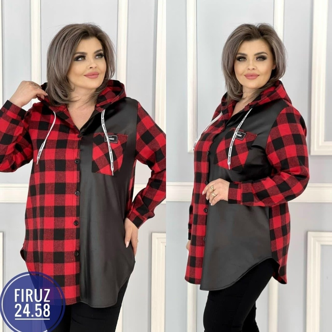 рубашка женская большие размеры,туника рубашка,рубашка теплая в клетку удлиненная,ткань байка рубашка,рубашка теплая в клетку