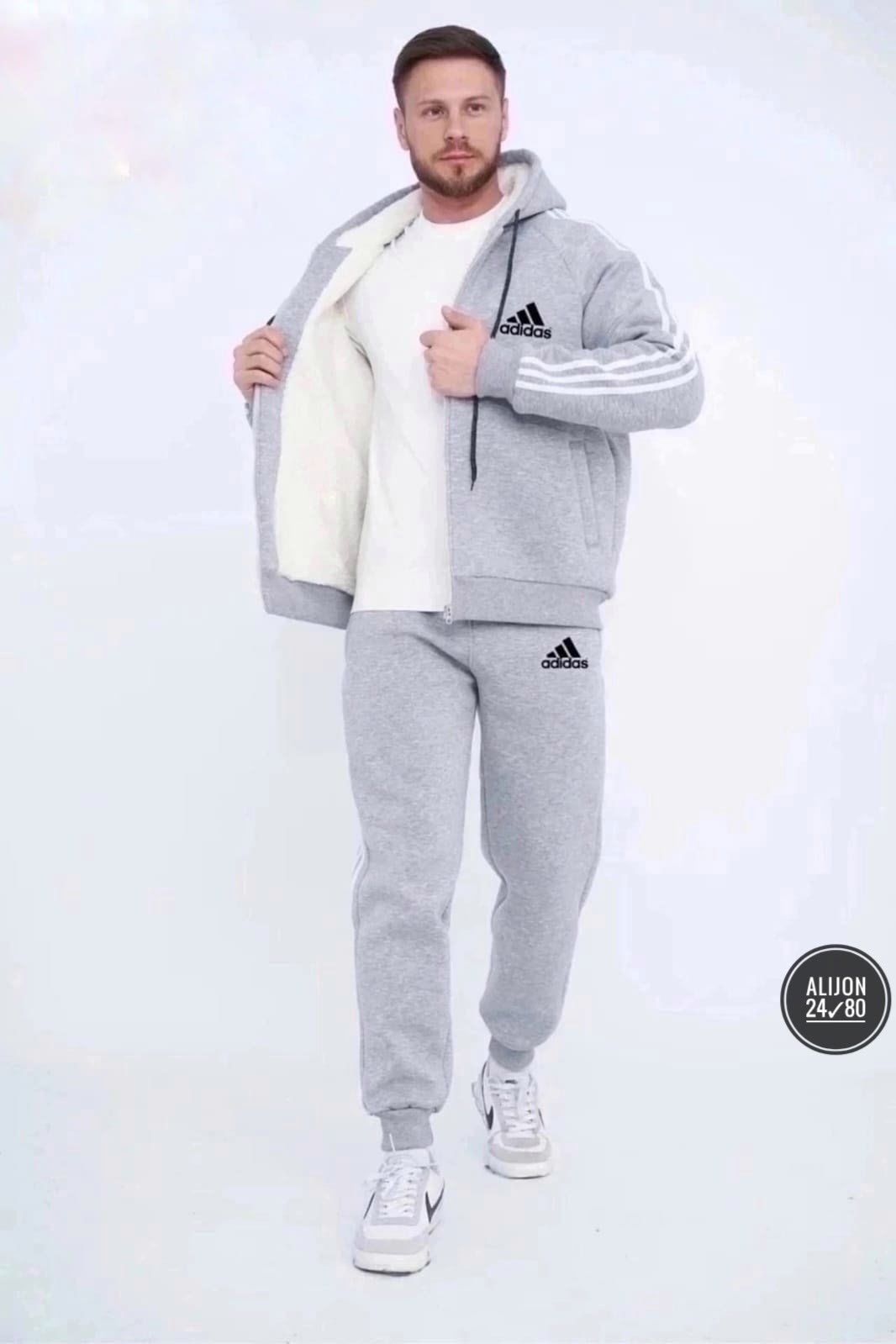 спортивные костюм,мужские спортивные костюмы,костюм адидас мужской серый 2026,мужской теплый костюм на флисе,мужской теплый спортивный костюм