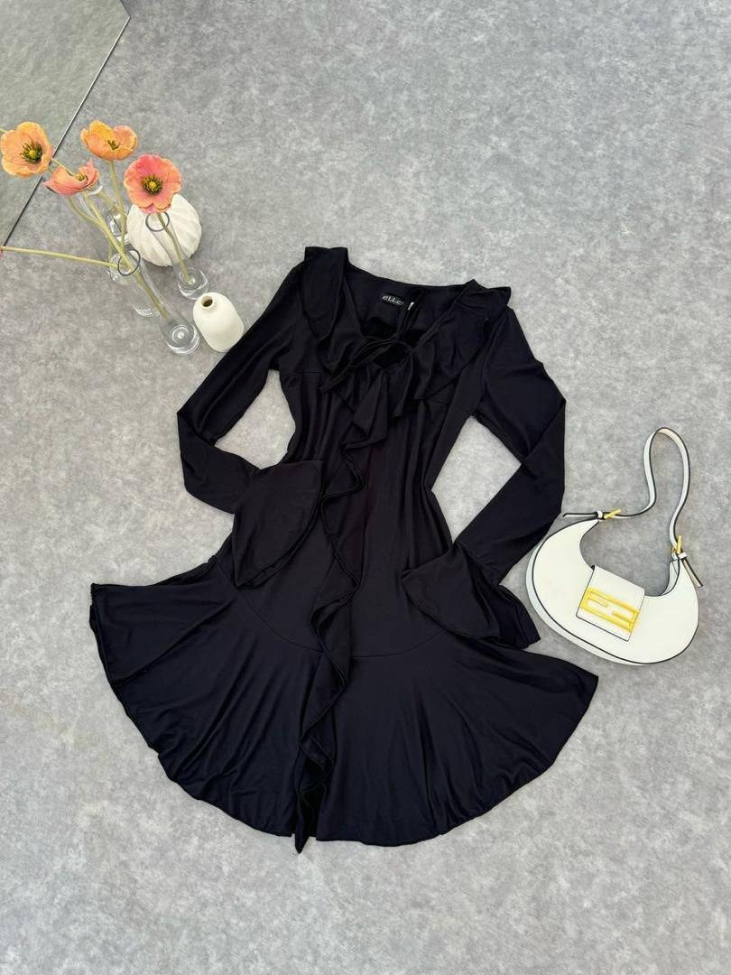 платья женские длинные,платье черное,платье с оборками,женское черное платье,платье женской