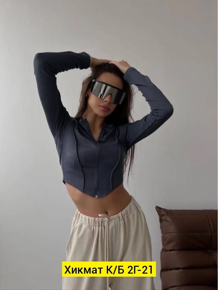 кофта лапша,женская кофта,лонгслив на молнии укороченный топ корсет izamida цвет графит,кофта лапша женская,топ с рукавами на молнии