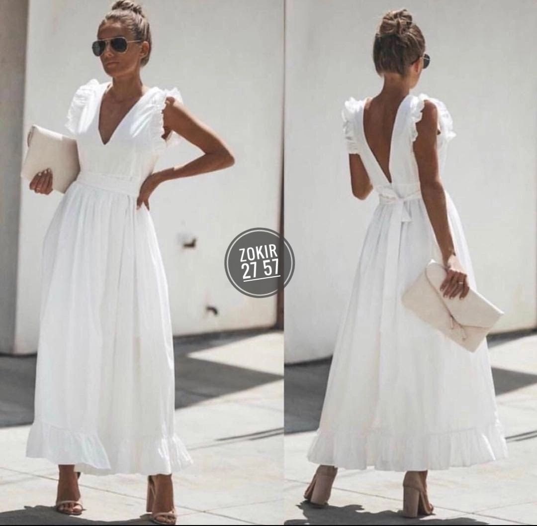белое летнее платье,длинное белое платье,красивое белое платье,платье летнее,модное платье