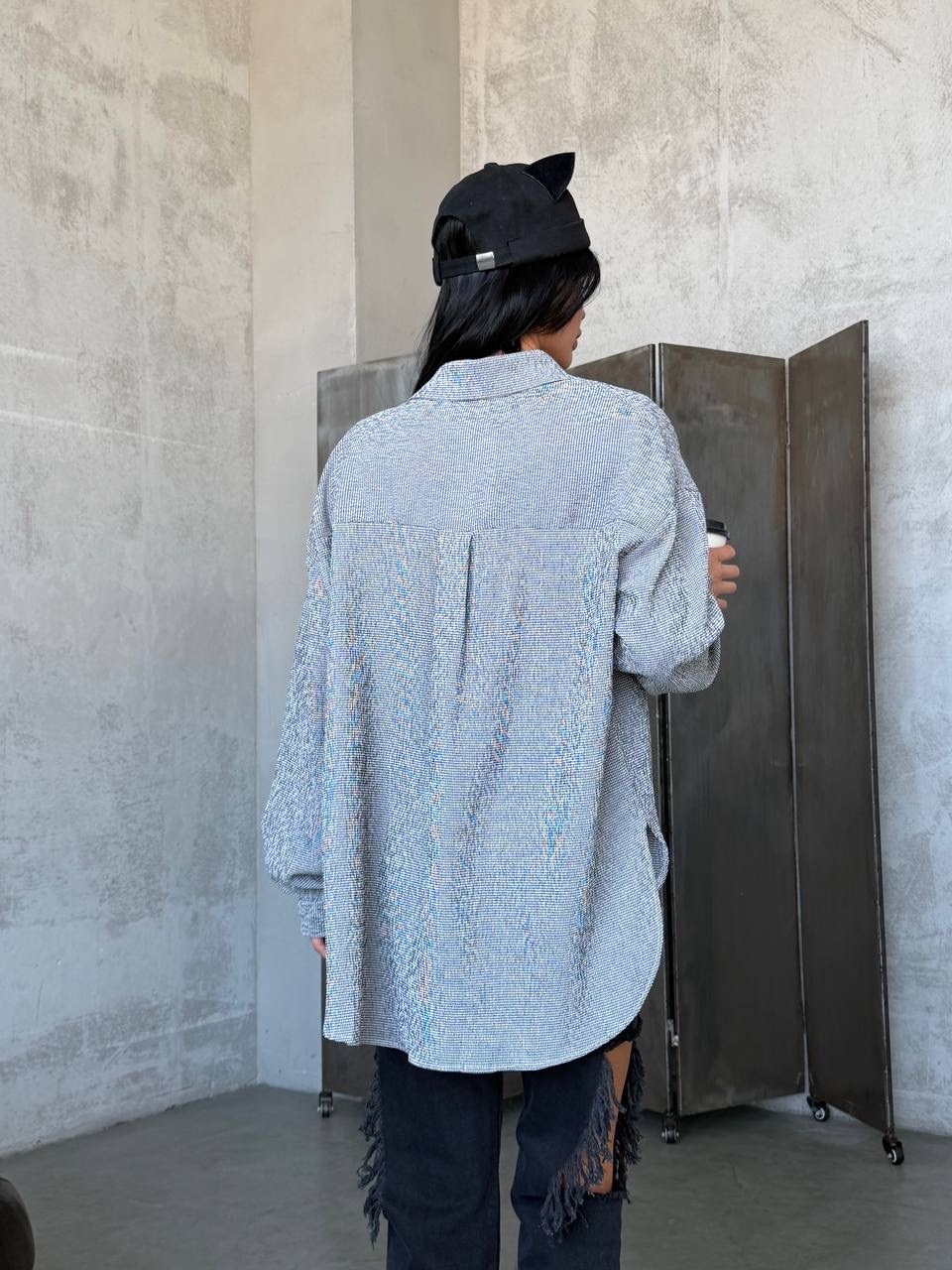 рубашка женская в клетку оверсайз,рубашка серая,женская рубашка,стильная рубашка,рубашка модная