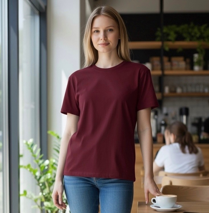 футболки женская,бордовая футболка,женская базовая однотонная футболка,футболка женская бордовая,футболки женские для работы