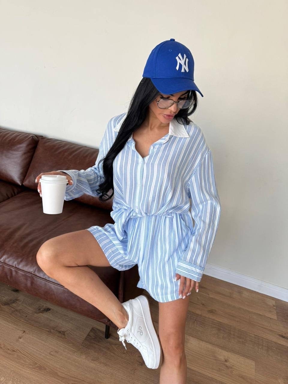 костюм летний с шортами рубашкой льняной в полоску из льна betrendy wear,костюм женский летний с шортами и рубашкой из льна,женские комбинезоны,костюм летний с шортами и рубашкой льняной,костюм в поло