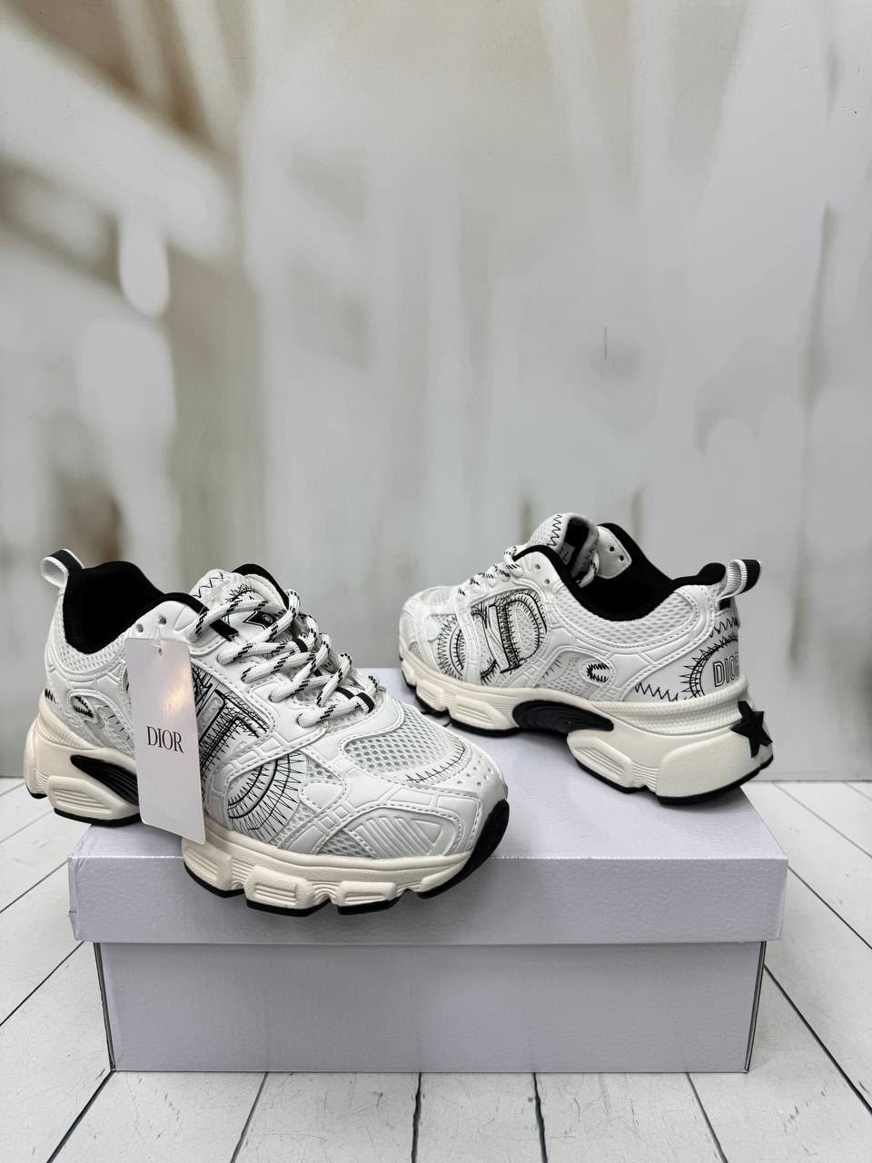 женские кроссовки dior chrono premium white grey,кроссовки christian dior,кроссовки dior,диор кроссовки,женские кроссовки