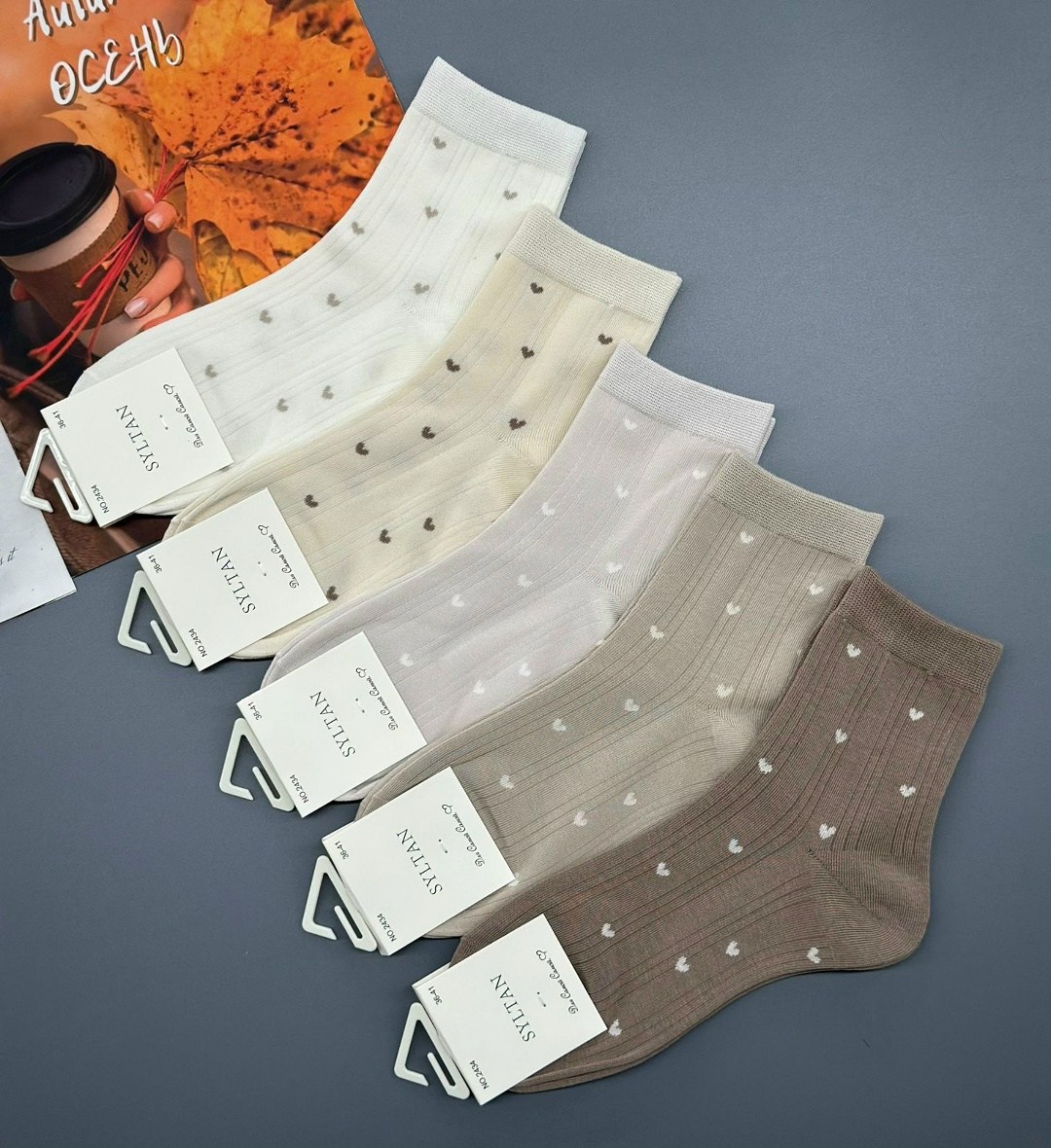 носки средние спортивные в горошек набор 5 пар syltan,женские носки,носки комплект,носки женские набор,носки женские 10 пар