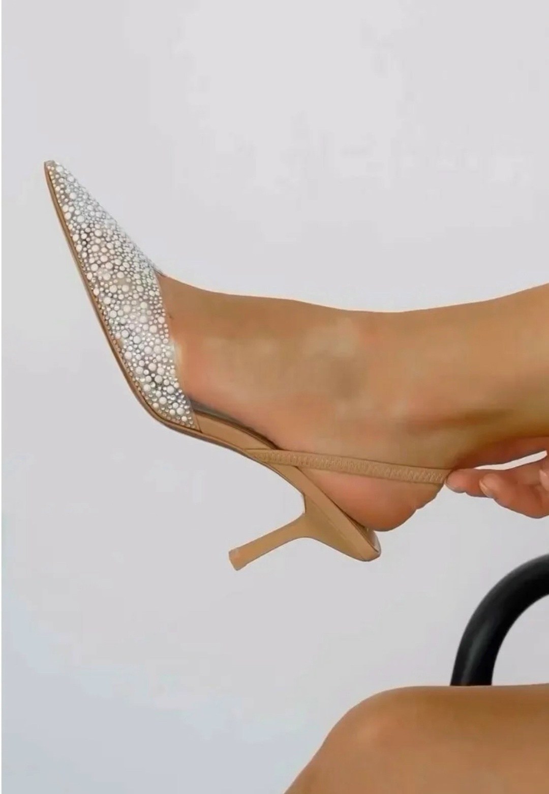 туфли на каблуке вечерние слингбэки со стразами l.y.malle 430124182,туфли на каблуке свадебные,туфли женские свадебные,туфли женские на каблуках,туфли на каблуке праздничные