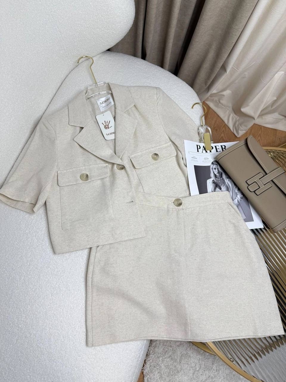 твидовый костюм,костюм женский с юбкой,твидовый костюм юбка и укороченный жакет,белый костюм с юбкой