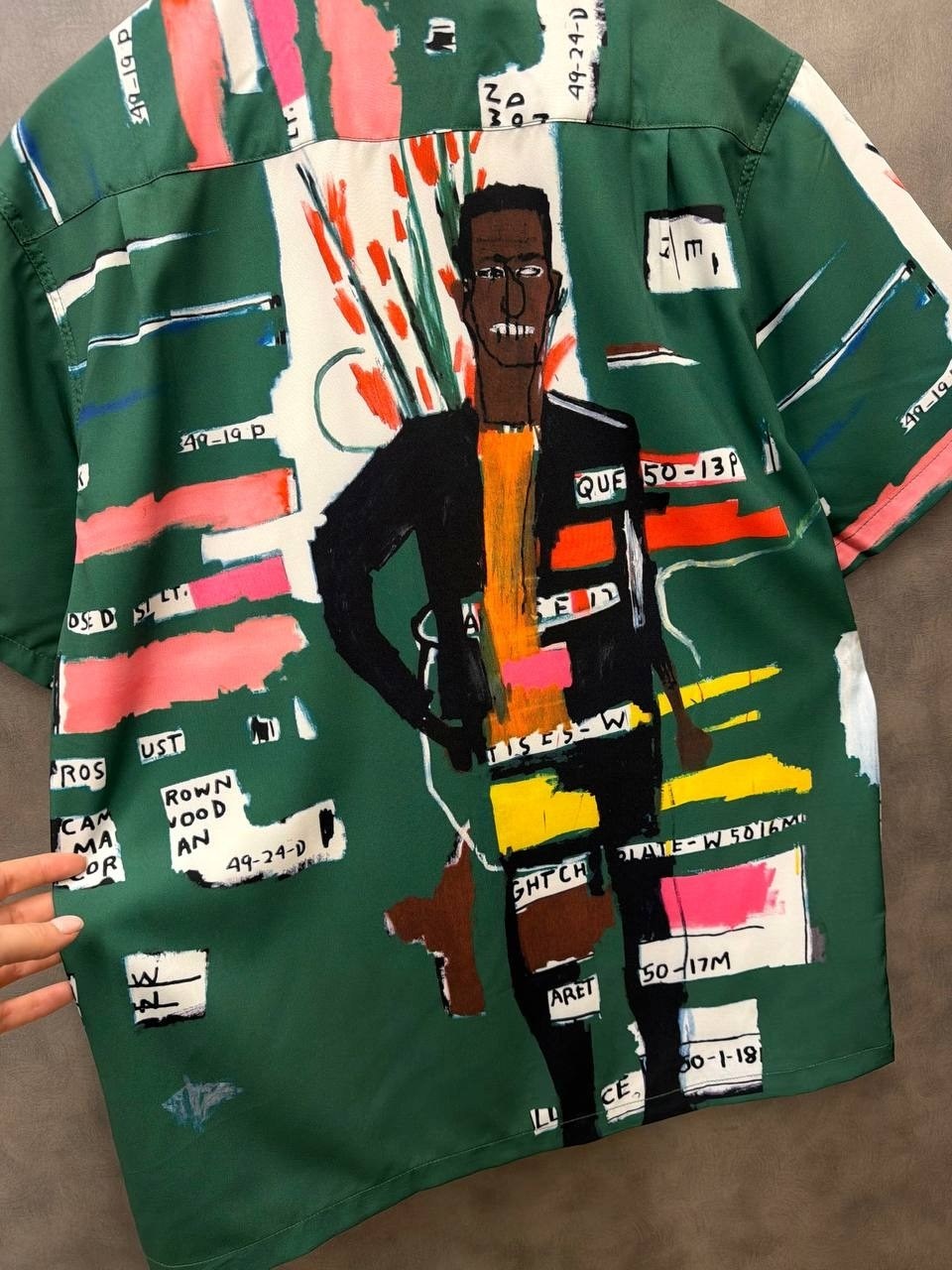 рубашка с принтом,jean-michel basquiat s/s hawaiian shirt,рубашка с принтом мужская,рубашки wacko maria,wacko maria jean-michel basquiat type 4 hawaiian shirt