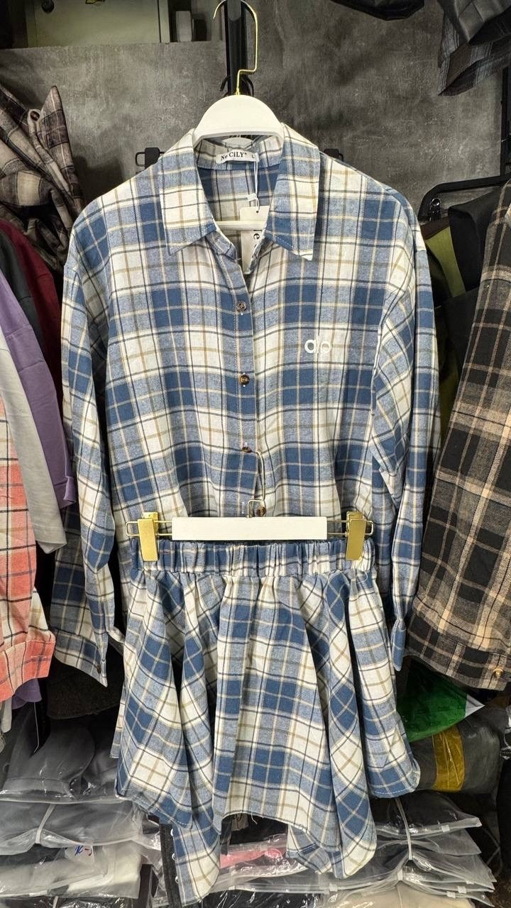 костюм с юбкой и рубашкой в клетку,костюм в клетку,костюм с короткой юбкой и рубашкой в клетку moonchild,костюм женский с юбкой и рубашкой школьный в клетку,костюм с юбкой и рубашкой