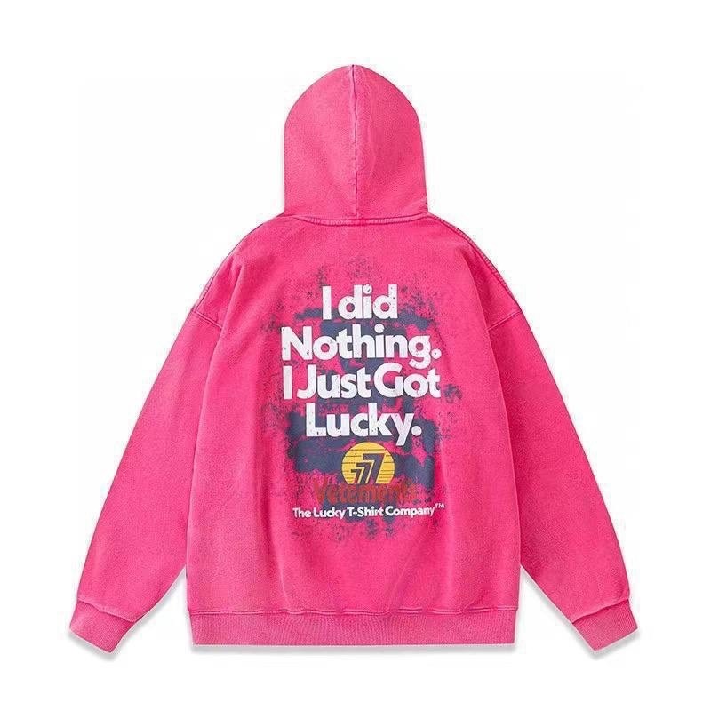 розовая толстовка,толстовки худи,модная толстовка,толстовка,худи vetements i got lucky