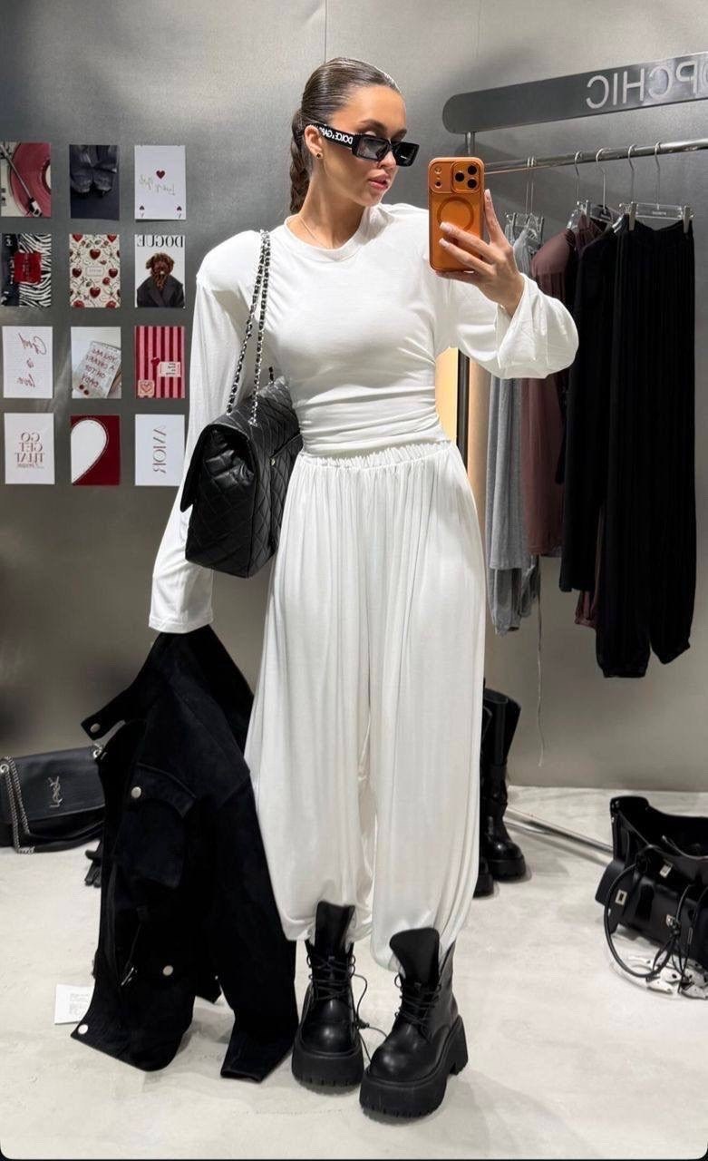 трикотажные костюмы,широкие брюки,стильные наряды