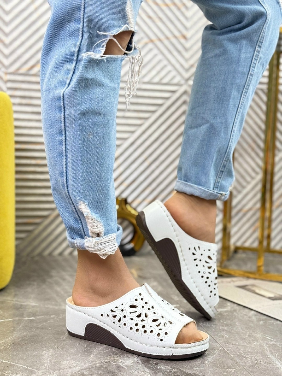 ,сабо с перфорацией, женская,сабо летнее,пантолеты женские