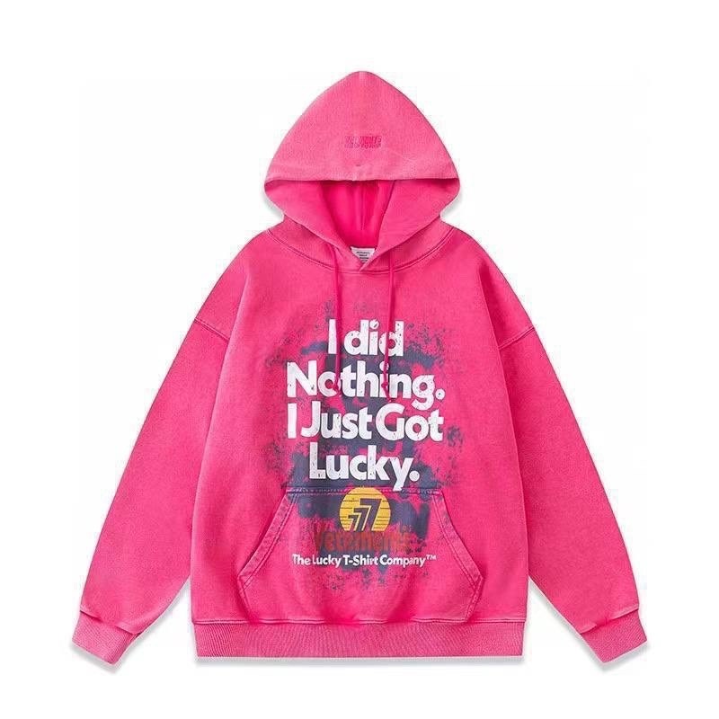 розовая толстовка,толстовки худи,модная толстовка,толстовка,худи vetements i got lucky