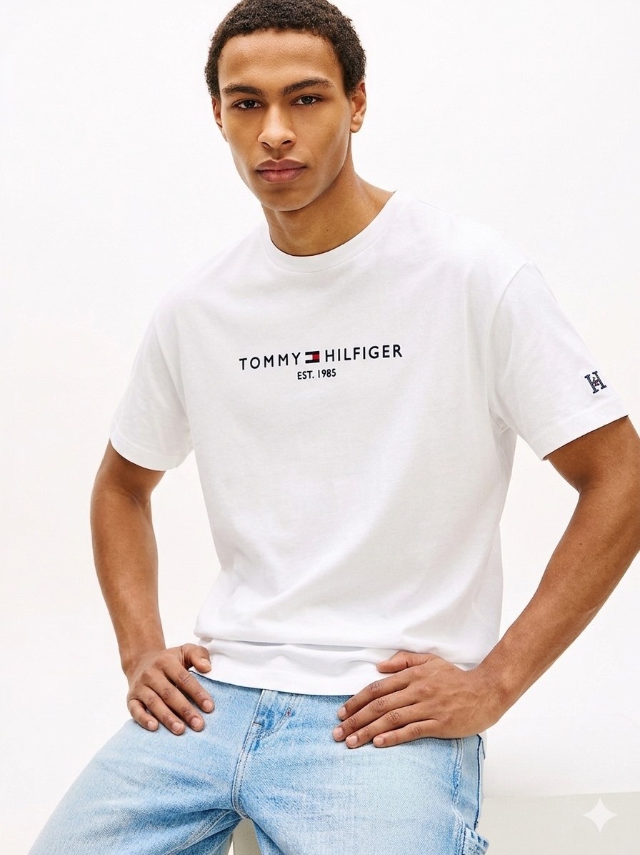 футболка томми хилфигер мужские белая,футболка tommy hilfiger мужская,tommy hilfiger est 1985 футболка,футболка tommy hilfiger,белая футболка с вышитым логотипом tommy hilfiger