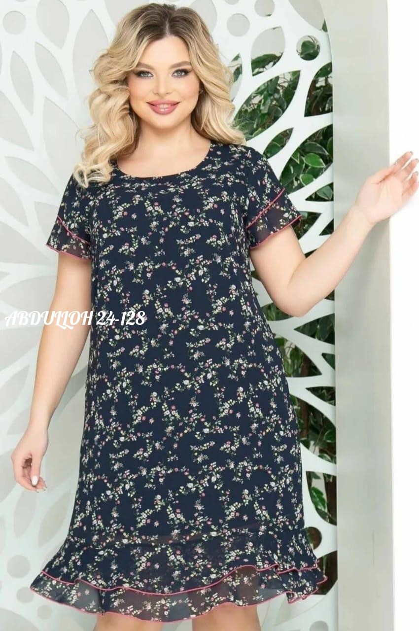 женское платье больших размеров,платье больших размеров модное,шифоновое платье большие размеры,платье леди агата,платье леди агата п-2171/24 синий