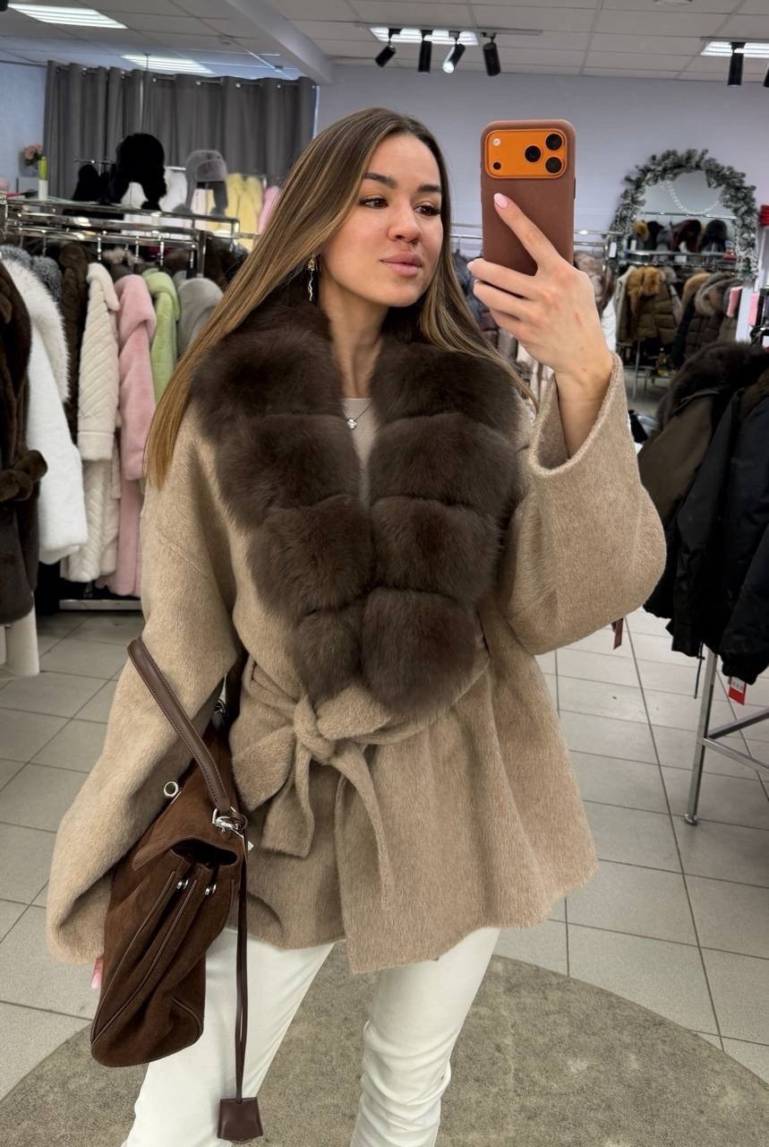 кашемировое пальто с натуральным мехом,полупальто с мехом,женское пальто с натуральным мехом,пальто кашемир,пальто с мехом