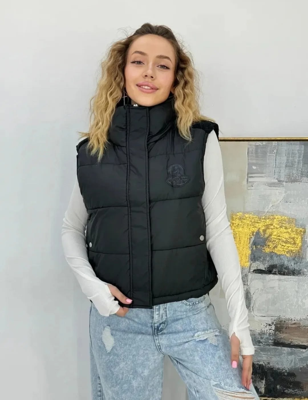 женская жилетка,жилет женский,жилет женский утепленный балоневый стеганый без капюшона abm fashion,жилетка,жилет женский утепленный