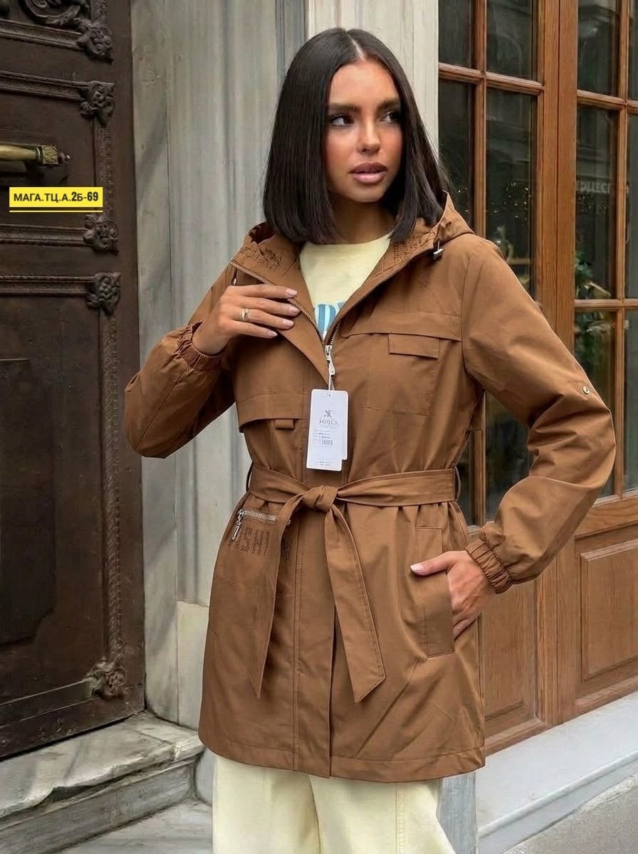 куртка женская,куртка женская бежевая,женская ветровка,плащ женский,куртка демисезонная парка с капюшоном удлиненная laroi 310282260