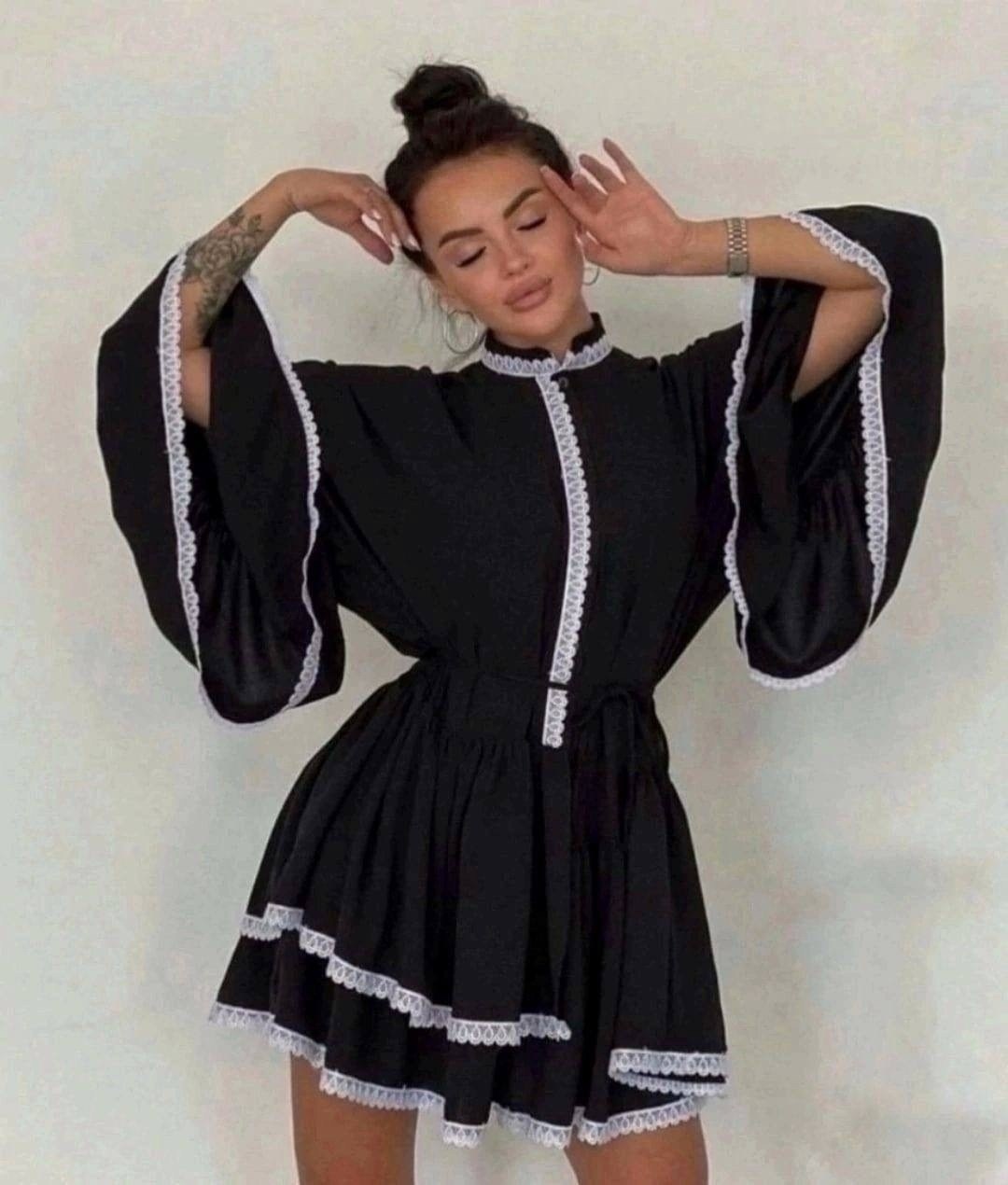 платье с отделкой кружевом асимметричной юбкой,платье с отделкой кружевом асимметричной юбкой ка,платье с отделкой кружевом,асимметричной юбкой-капустой и широкими рукавами,платье с отделкой,платье же