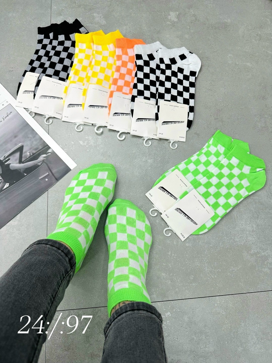 модные носки,носки в клетку,носки средней длины,комплект носки женские,носки женские