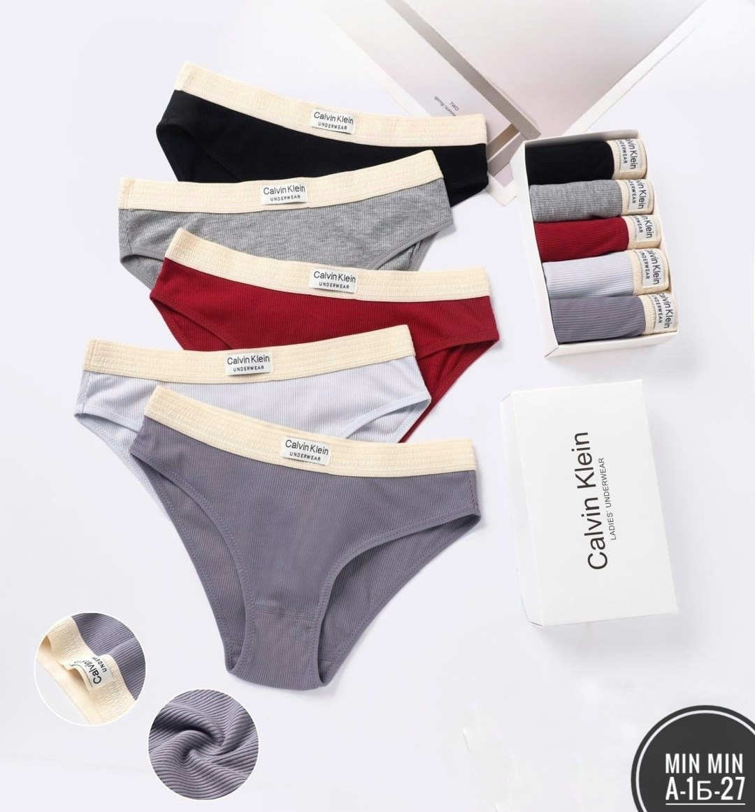 комплект трусов слипы calvin klein базовая 5 шт,комплект трусов calvin klein базовая 5 шт,набор трусиков 5 шт. слипы грандтекстиль,женские трусы calvin klein,комплект нижнего белья с подарочной коробк