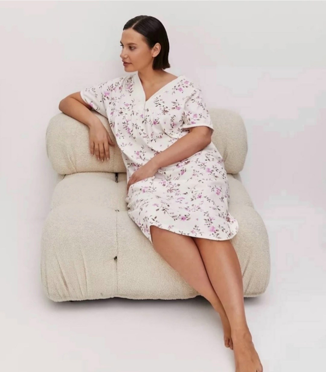 ночная сорочка трикотажная хлопок mironia,ночная сорочка mironia,ночная сорочка трикотажная хлопок,cорочка ночная женская,ночная сорочка большие размеры