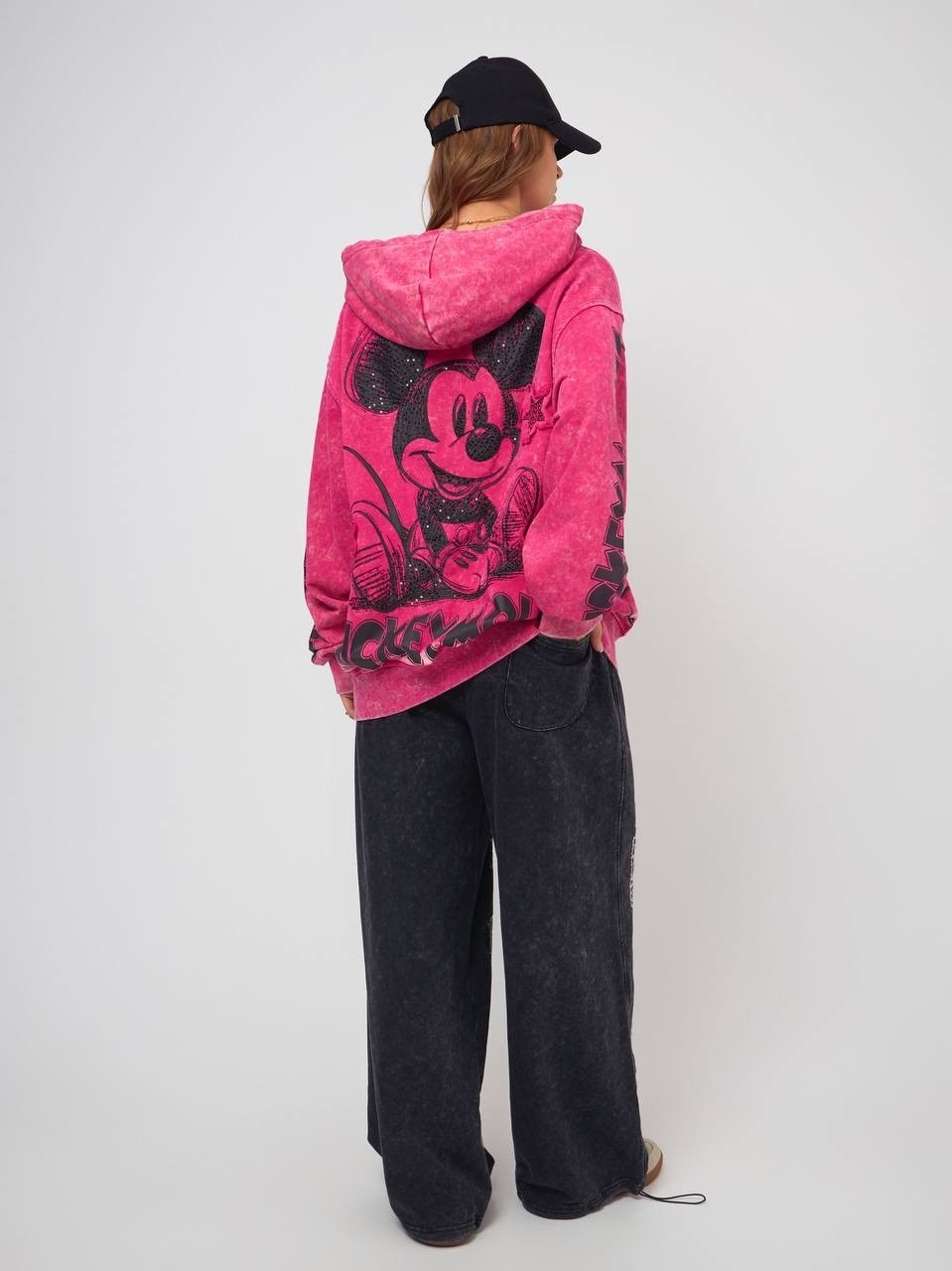 свитшот оверсайз с принтом "микки маус",худи микки маус,толстовка розовая,свитшот женская,толстовка