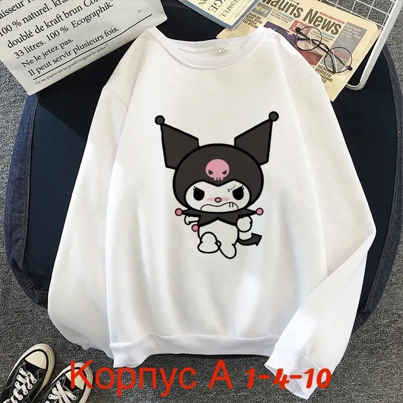 толстовка kuromi,кофта свитшот,кофта с принтом,толстовка для девочек,фиолетовая кофта